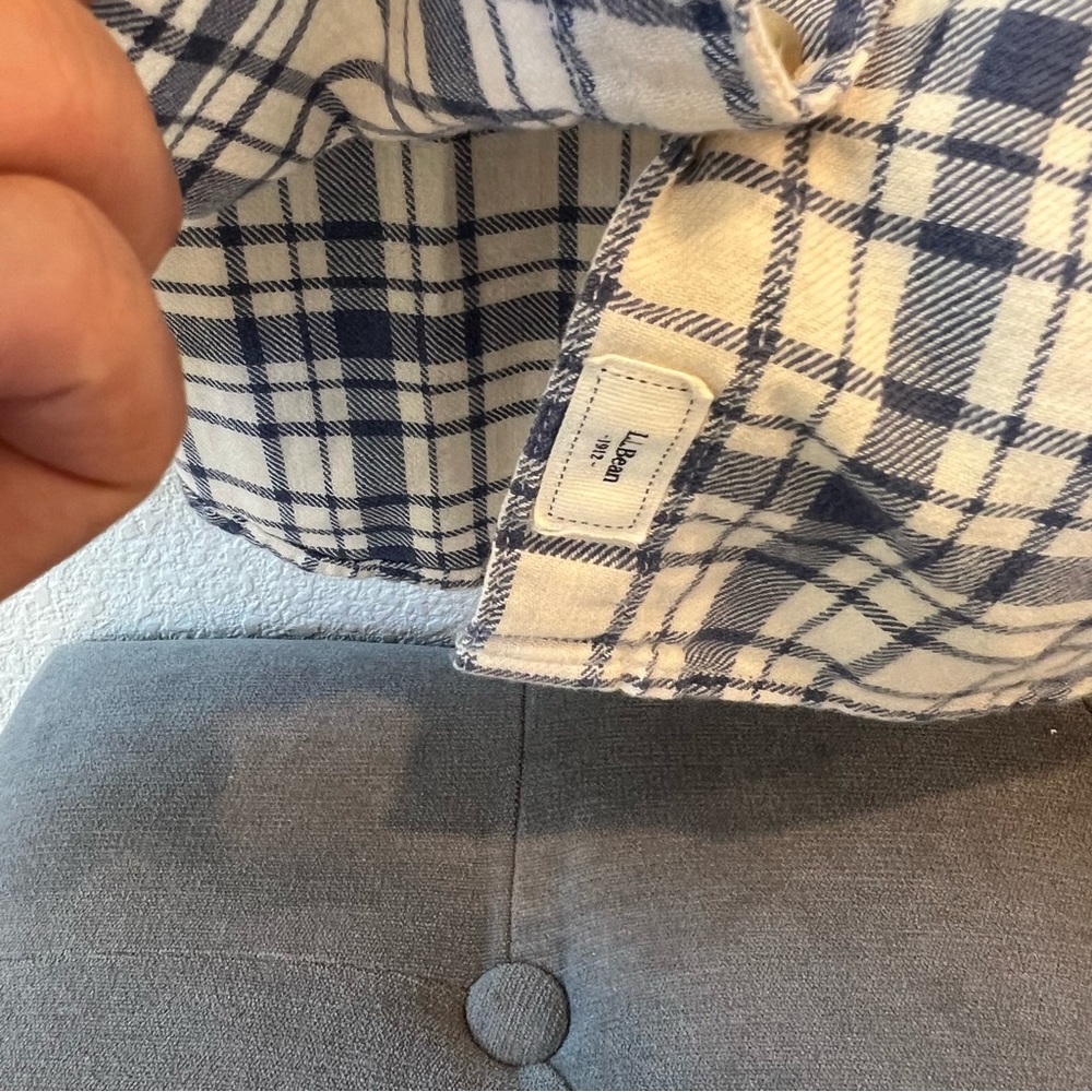 L.L.BEAN Women’s Heritage Washed Twill Shirt Long Sleeve Plaid - Picture 6 of 9